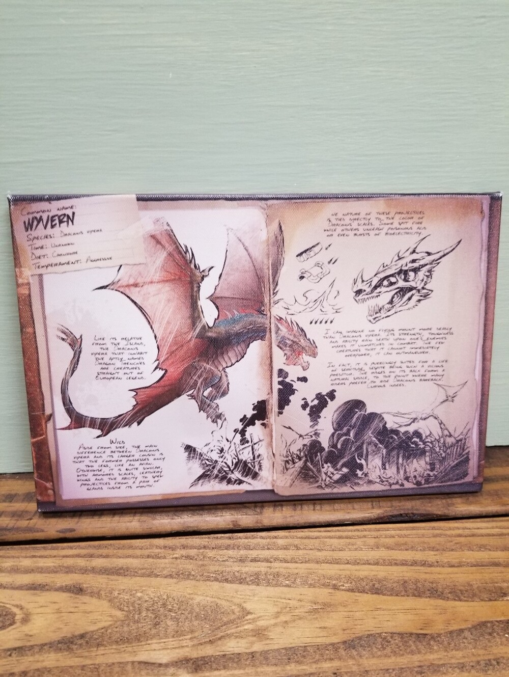 ARK Survival Evolved Wyvern Dossier Canvas Wall Art